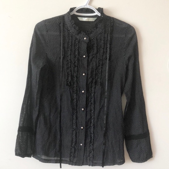🖤Password Vintage Polka Dot Blouse - Picture 9 of 12